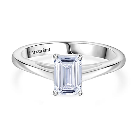 LUXURIANT 1 Ct. Lab Grown Diamond Emerald-Cut Solitaire Ring in 950 Platinum SGL Certified