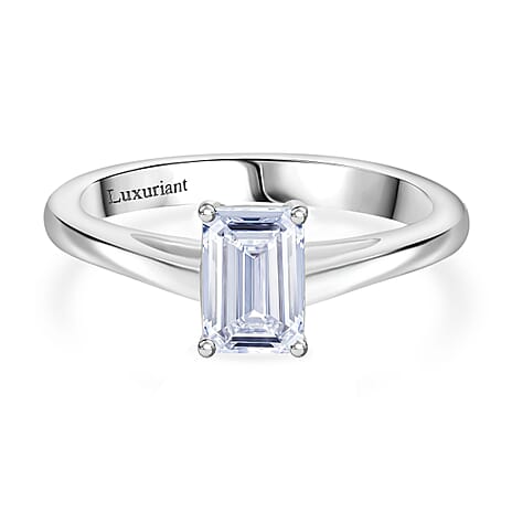 Luxuriant Diamond 950 Platinum SGL Certified Lab Grown Diamond (SI-G-H) Emerald Cut Ring 1.00 Ct.