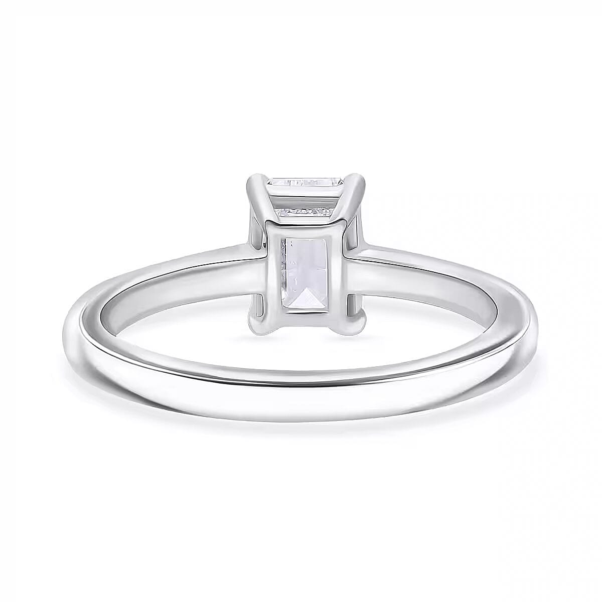 Luxuriant Diamond 950 Platinum SGL Certified Lab Grown Diamond (SI-GH) Emerald Cut Ring, Platinum Wt. 4.00 Gms  1.000  Ct.