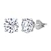 Moissanite Solitaire Stud Earrings in Rhodium Overlay Sterling Silver