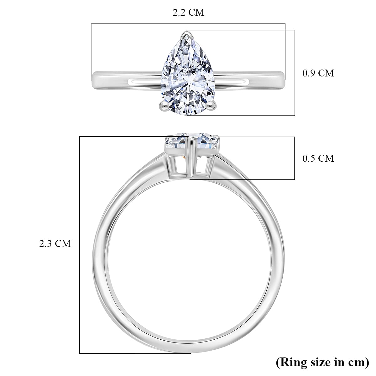 Luxuriant 950 Platinum SGL Certified Lab Grown Diamond (SI-GH) Pear Cut Ring 1.00 Ct.