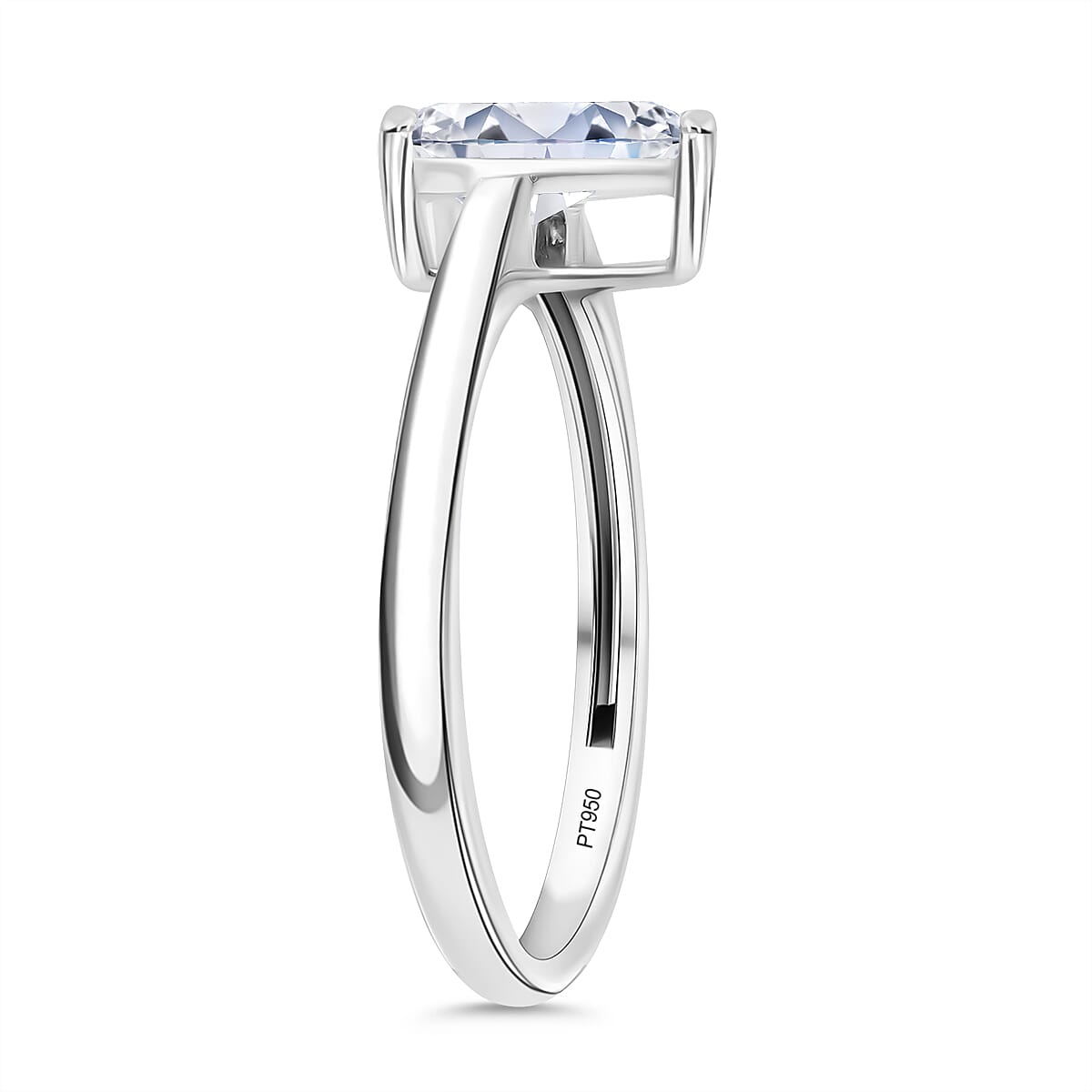 Luxuriant Diamond 950 Platinum SI Lab Grown Diamond GH, SI Ring, Platinum Wt.3.9 Gms  1.040  Ct.