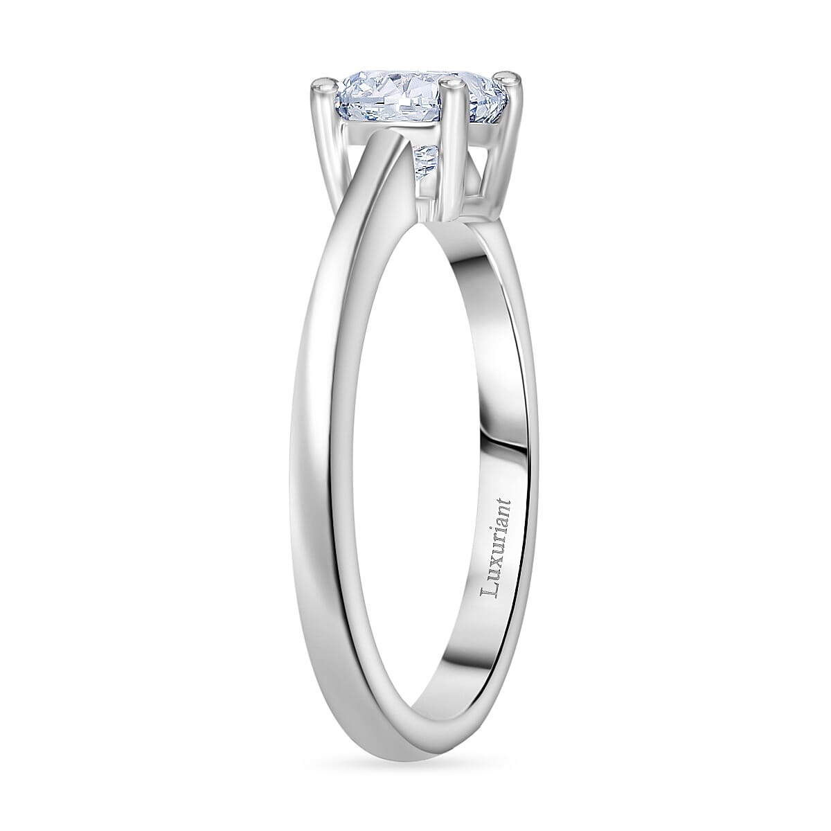 Luxuriant Diamond 950 Platinum SGL Certified Lab Grown Diamond (SI-GH) Cushion Cut Ring 1.05 Ct.