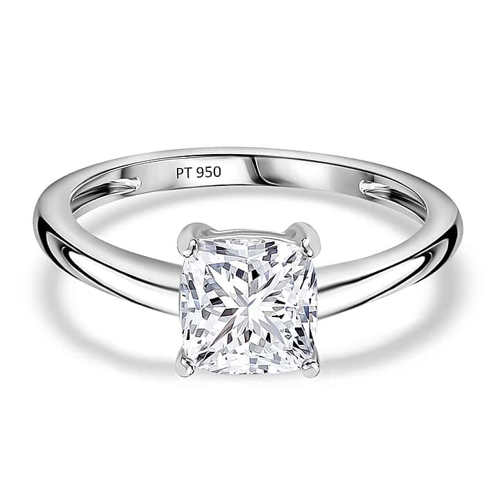 LUXURIANT 1 Ct. Lab Grown Diamond Cushion-Cut Solitaire Ring in 950 Platinum SGL Certified