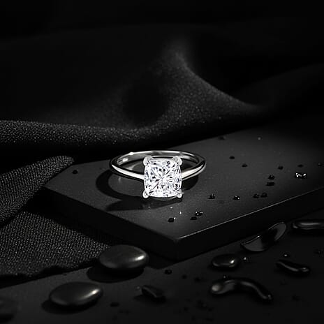 Luxuriant Diamond 950 Platinum SGL Certified Lab Grown Diamond (SI-GH) Cushion Cut Ring 1.05 Ct.
