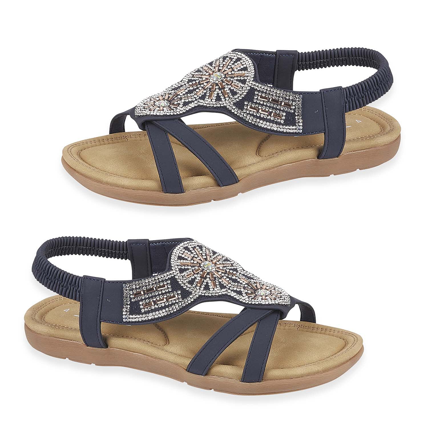 Jo-Joe-Ladies-Halcyon-Diamante-Trims-Sandal-with-Elastic-Back-Strap-Si