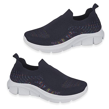 Urban Jacks Ladies Limoncello Fly Knitted Slip-On Shoe (Size 4) - Navy