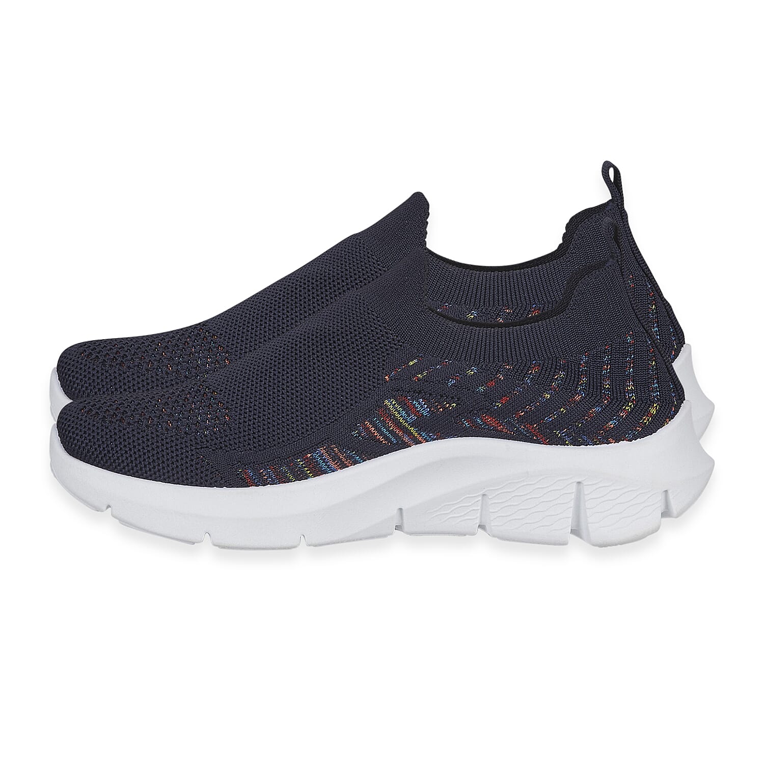 Urban Jacks Ladies Fly Knit Easy Slip-On Shoe (Size - 4) - Navy