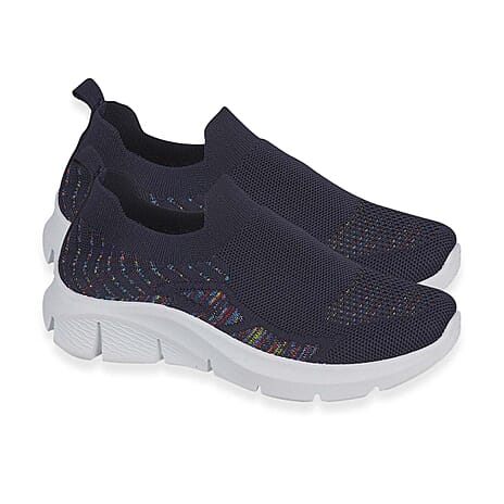 Urban Jacks Ladies Limoncello Fly Knitted Slip-On Shoe (Size 7) - Navy