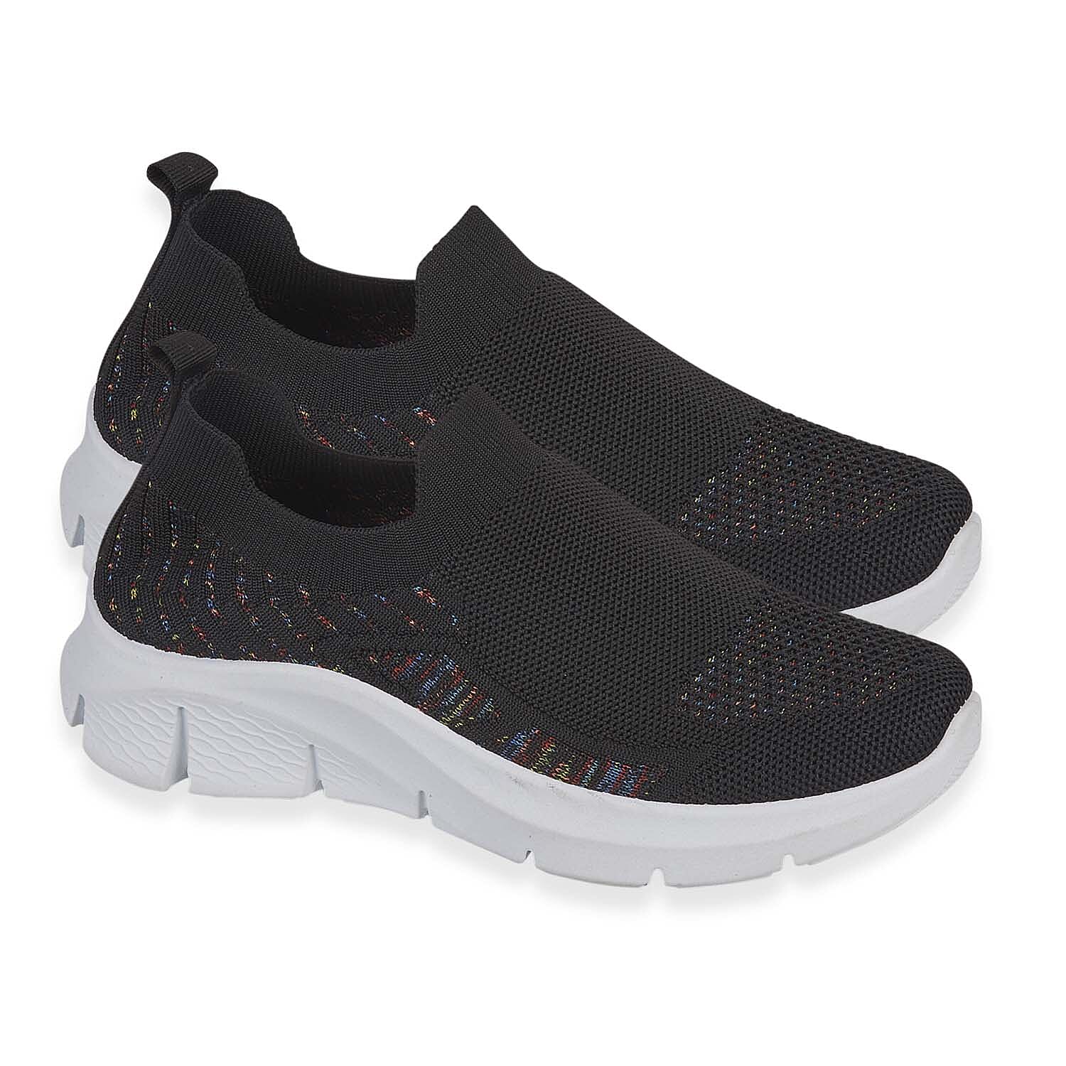 Urban Jacks Ladies Fly Knit Easy Slip-On Shoe (Size - 4) - Navy