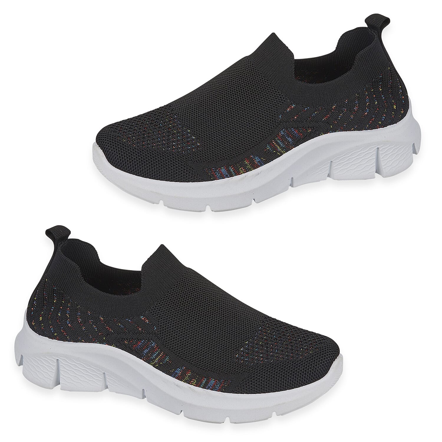 Urban Jacks Ladies Fly Knit Easy Slip-On Shoe (Size - 4) - Navy