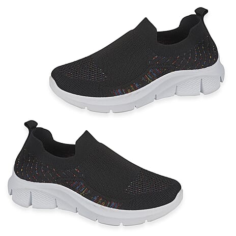 Urban Jacks Ladies Limoncello Fly Knitted Slip-On Shoe (Size 5) - Black