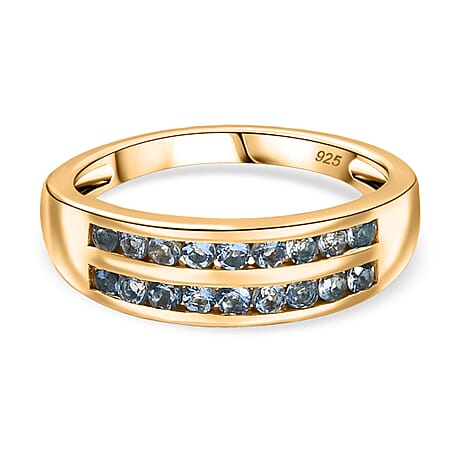 Santamaria Aquamarine Ring in 18K Vermeil Yellow Gold Plated Sterling Silver.