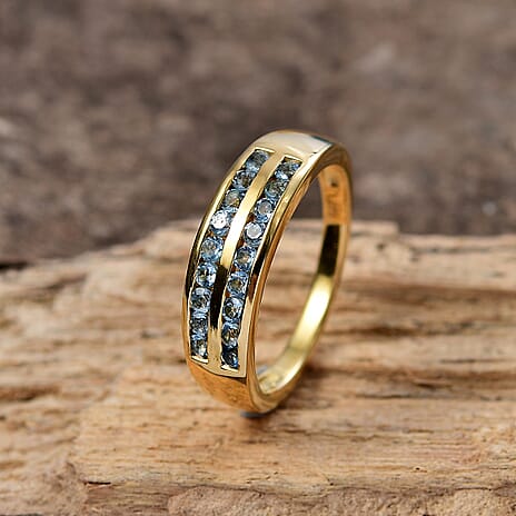 Santamaria Aquamarine Ring in 18K Vermeil Yellow Gold Plated Sterling Silver.