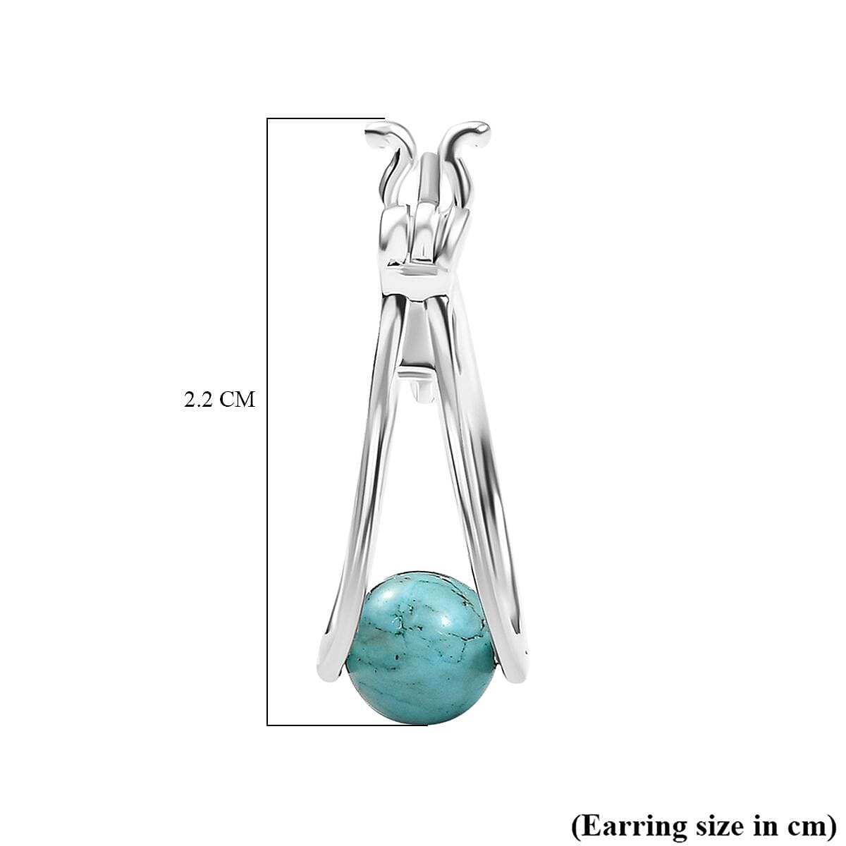 Tucson Find- Blue Turquoise Full Hoop Earring with Clasp Sterling Silver 2.68 Ct.