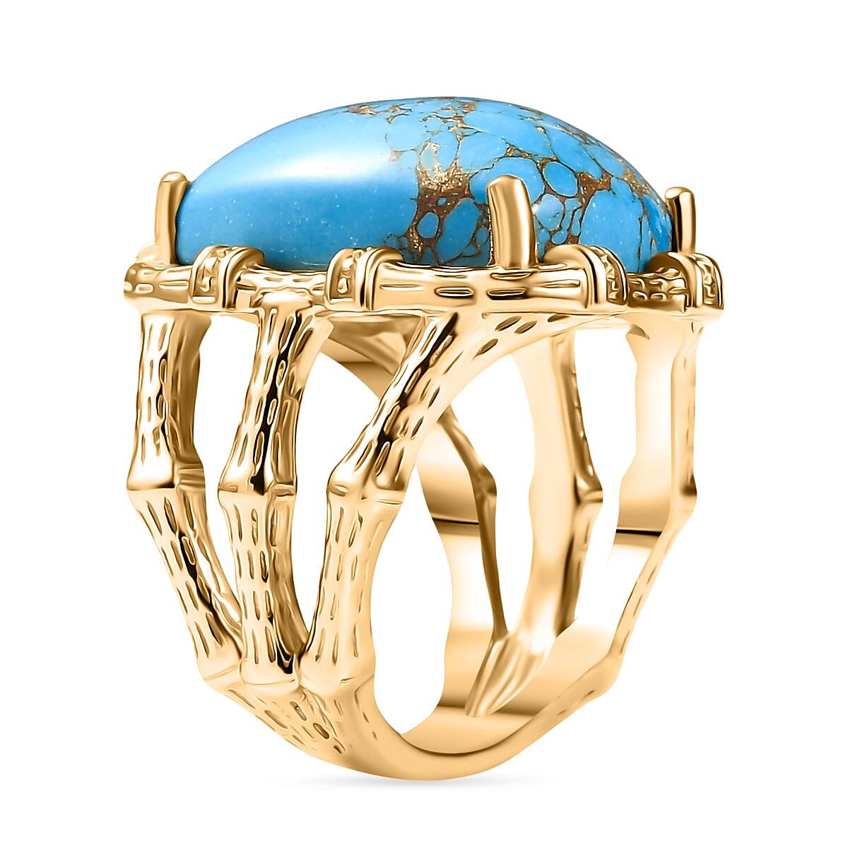 Tucson Find-Blue Turquoise Solitaire Ring 11.90 Ct.