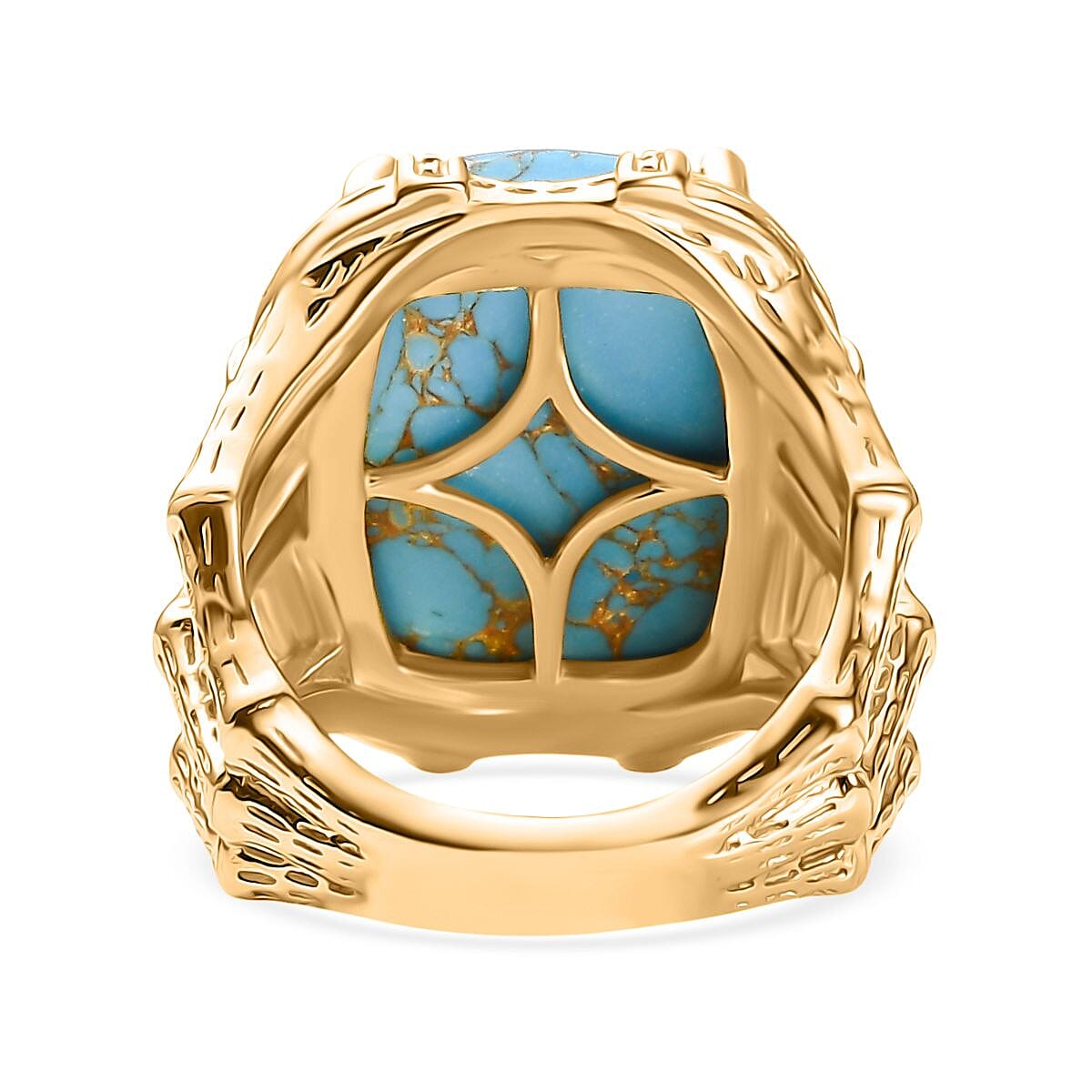 Tucson Find-Blue Turquoise Solitaire Ring 11.90 Ct.