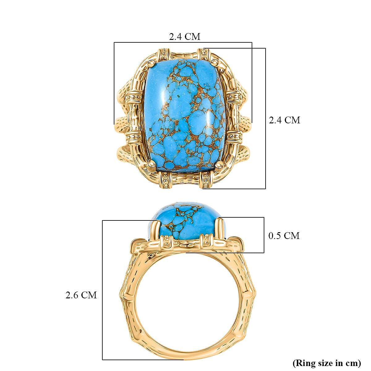 Tucson Find-Blue Turquoise Solitaire Ring 11.90 Ct.
