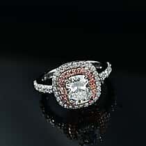 LUXURIANT 2.85 Ct. Lab Grown Diamond, Lab Grown Pink Diamond Halo Ring in 950 Platinum and 14K Rose Gold IGI Certified