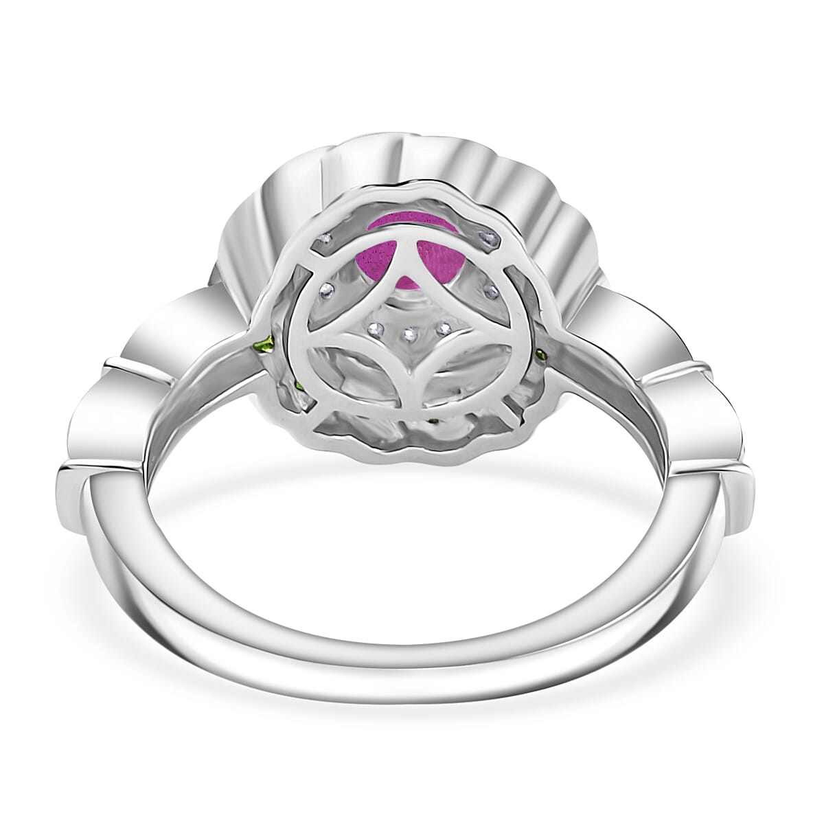 Halo Ring in Rhodium Overlay Sterling Silver