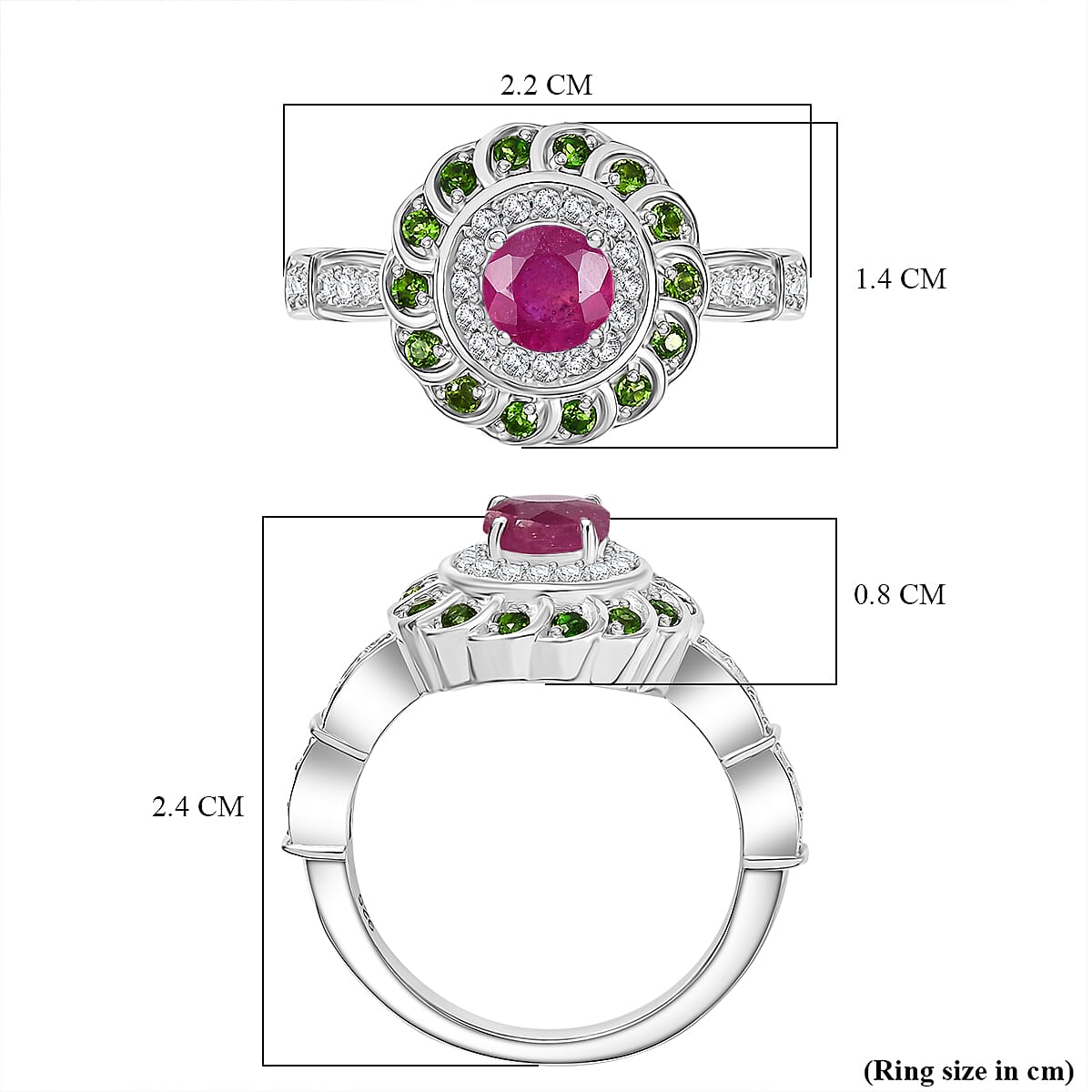 Halo Ring in Rhodium Overlay Sterling Silver