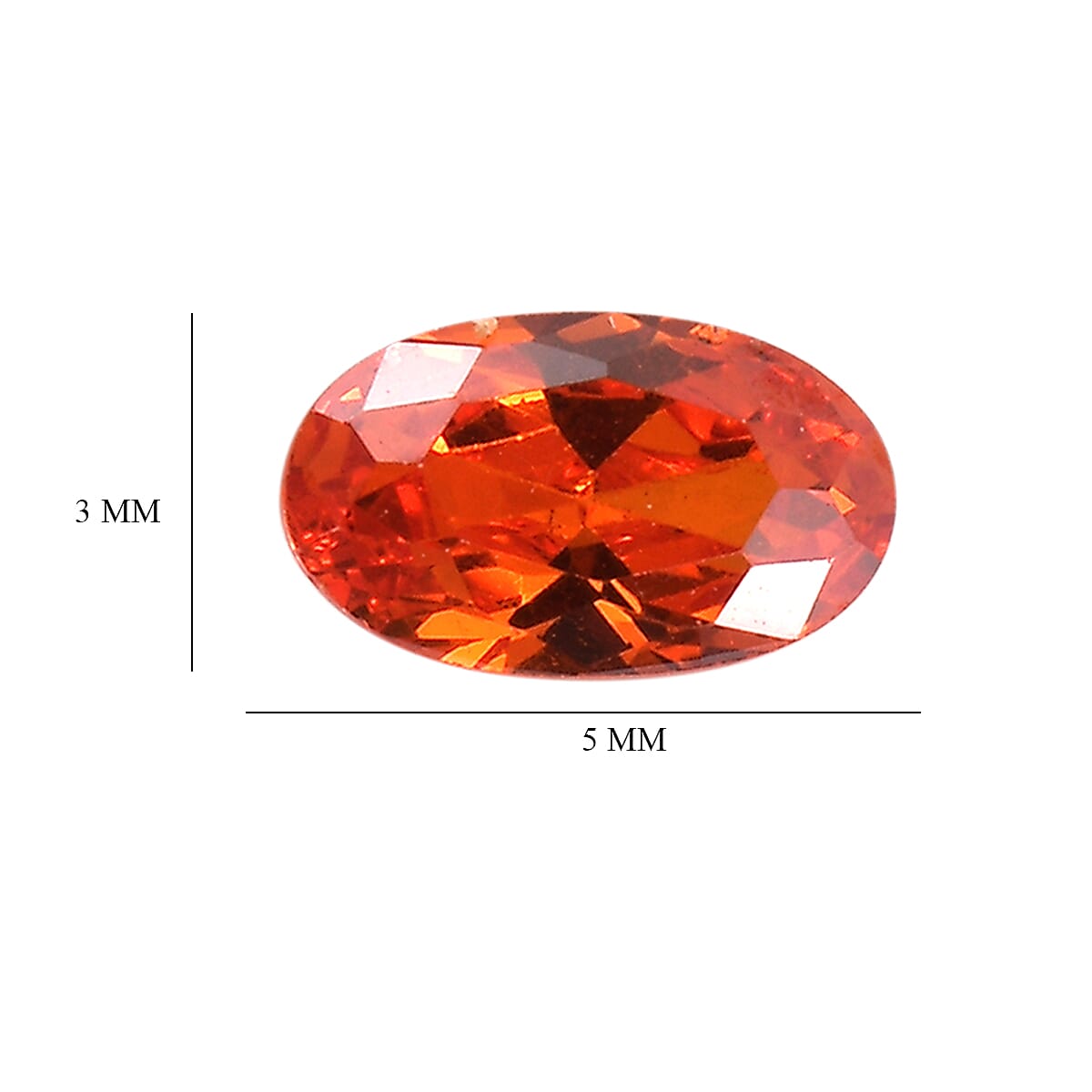 Orange Cubic Zirconia Oval Shape Gemstone 1.01 Ct. - 5x3 mm Orange Cubic Zirconia Oval Shape Gemstone 1.01 Ct. - 5x3 mm