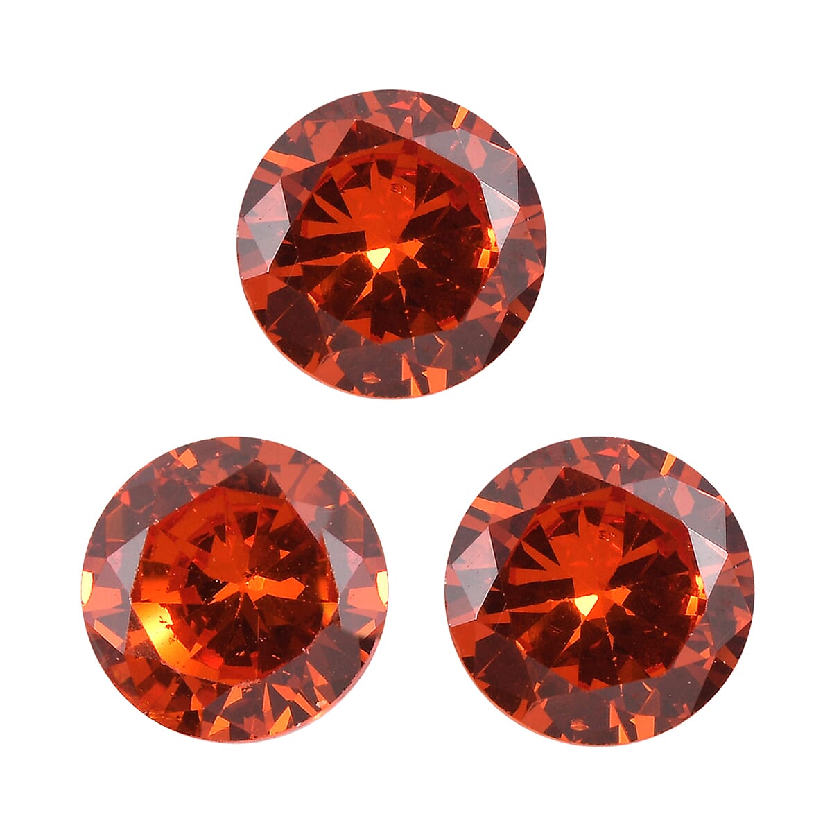 Orange Cubic Zirconia Round Shape Gemstone 4 Ct. - 6 mm