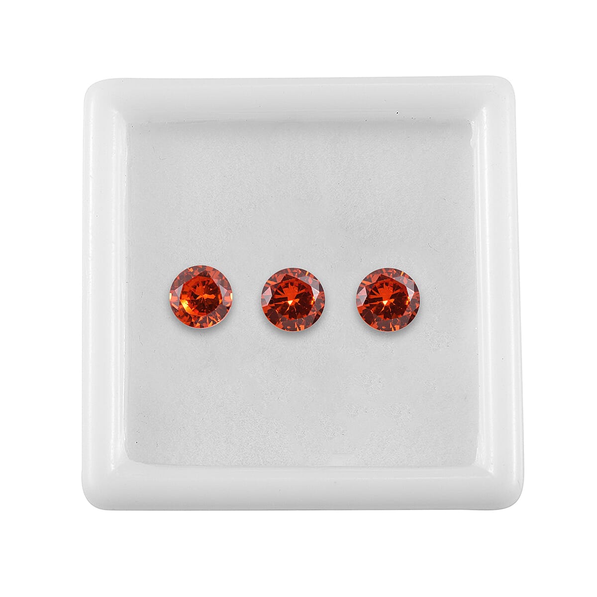Orange Cubic Zirconia Round Shape Gemstone 4 Ct. - 6 mm
