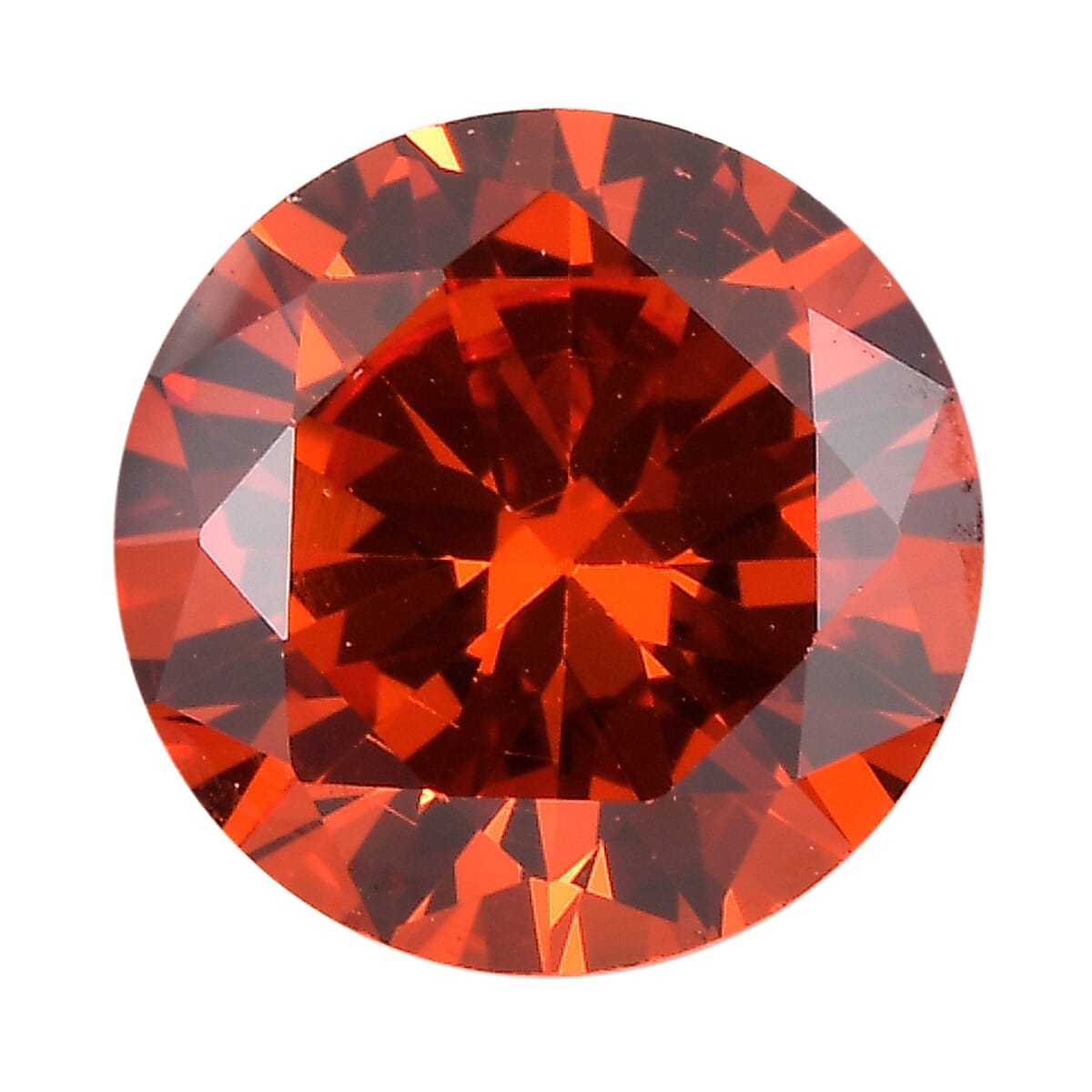 Orange Cubic Zirconia Round Shape Gemstone 2.12 Ct. - 7 mm