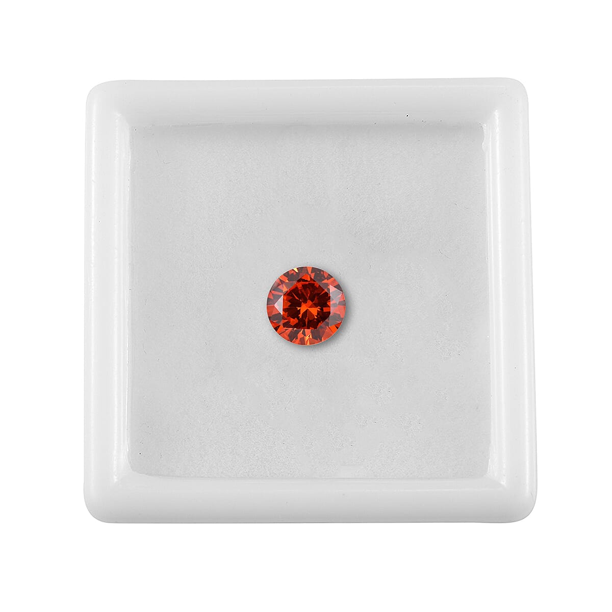 Orange Cubic Zirconia Round Shape Gemstone 2.12 Ct. - 7 mm
