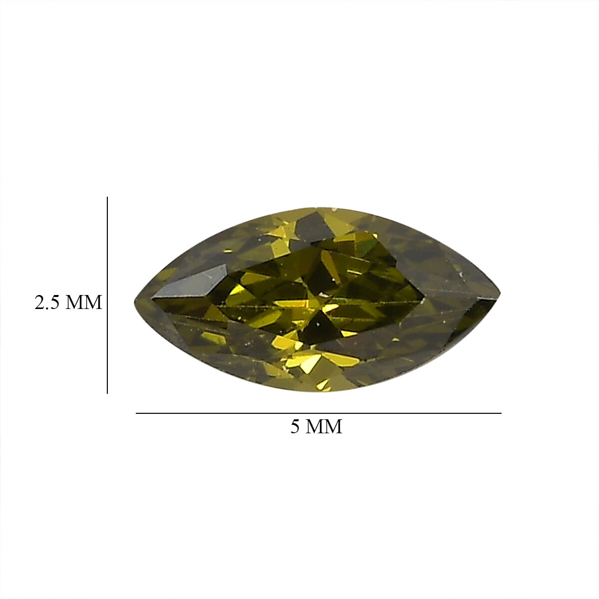 Peridot Cubic ZirconiaMarquee Gemstone 0.54 Ct. - 5x2.5 mm Peridot Cubic ZirconiaMarquee Gemstone 0.54 Ct. - 5x2.5 mm