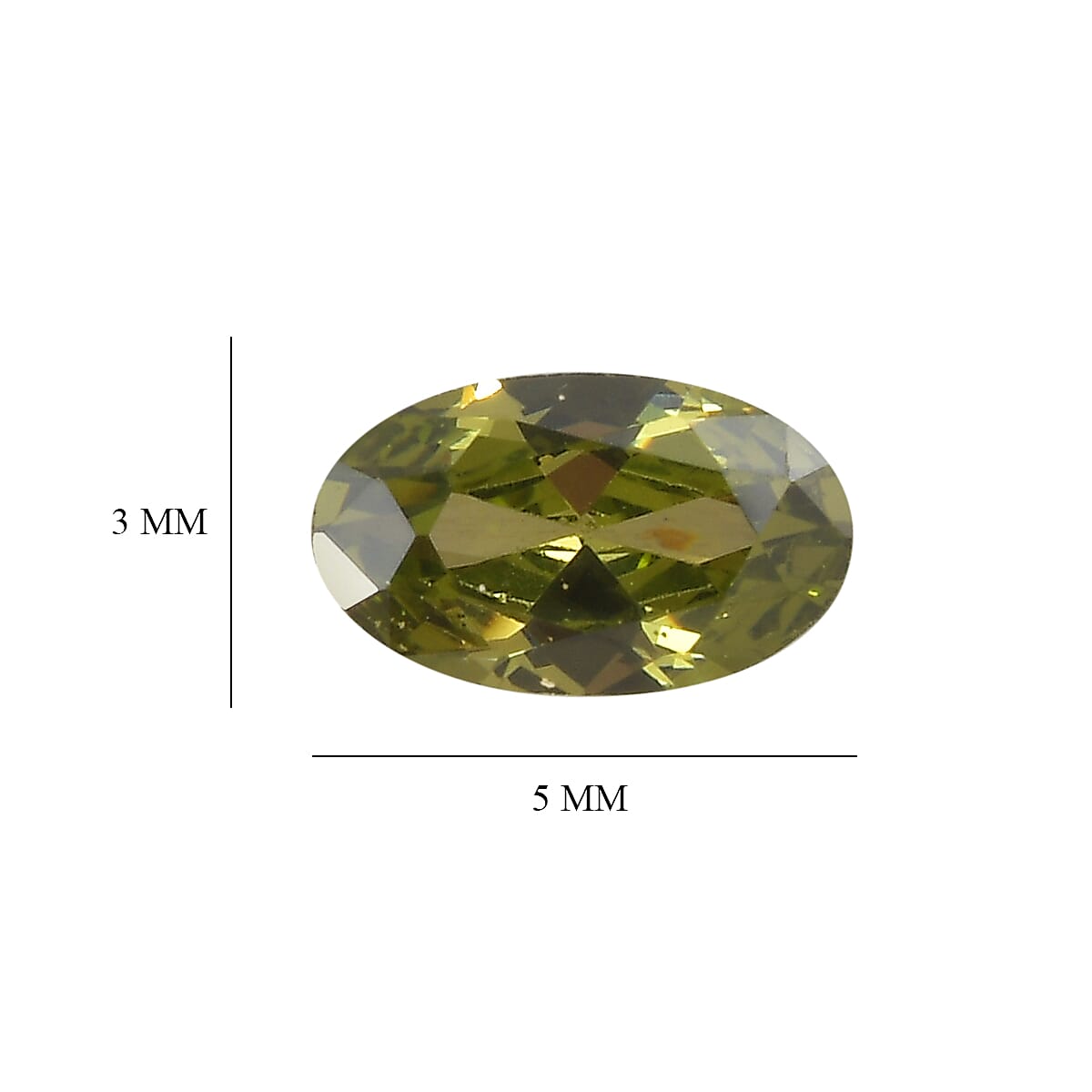 Peridot Cubic Zirconia Oval Shape Gemstone 1 Ct. - 5x3 mm Peridot Cubic Zirconia Oval Shape Gemstone 1 Ct. - 5x3 mm