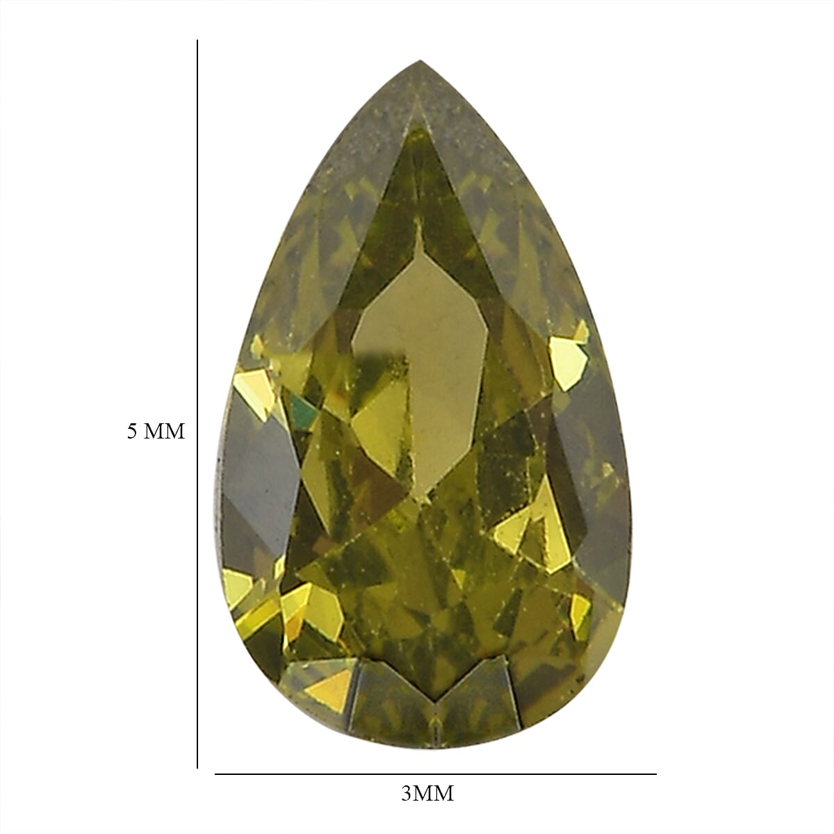 Peridot Cubic Zirconia Pear Shape Gemstone 0.86 Ct. - 5x3 mm Peridot Cubic Zirconia Pear Shape Gemstone 0.86 Ct. - 5x3 mm