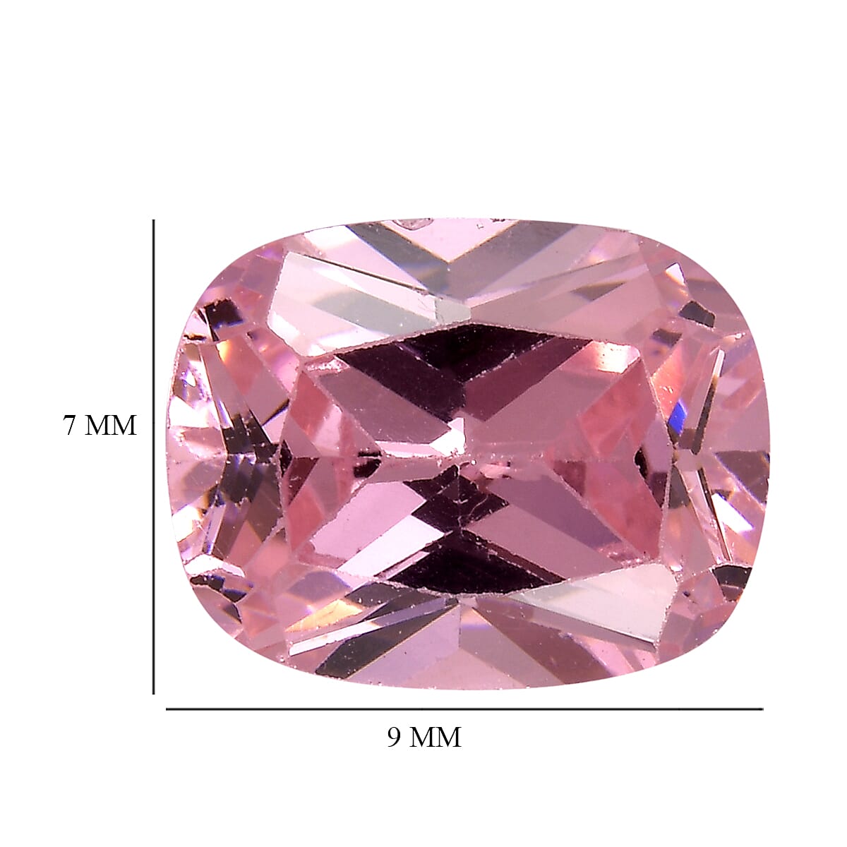 Pink Cubic Zirconia Cushion Shape Gemstone 3.45 Ct. - 9x7 mm Pink Cubic Zirconia Cushion Shape Gemstone 3.45 Ct. - 9x7 mm