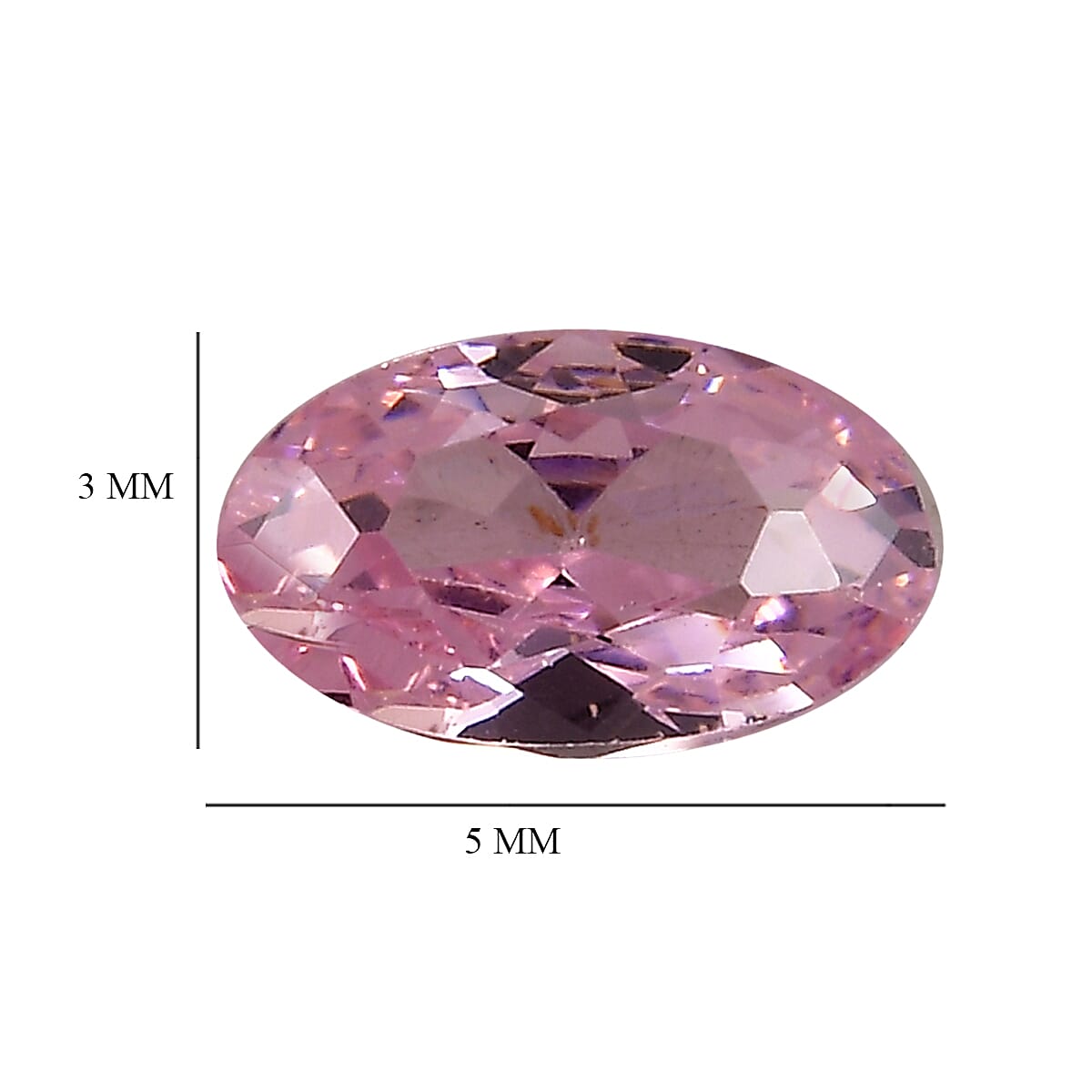Pink Cubic Zirconia Oval Shape Gemstone 0.86 Ct. - 5x3 mm Pink Cubic Zirconia Oval Shape Gemstone 0.86 Ct. - 5x3 mm