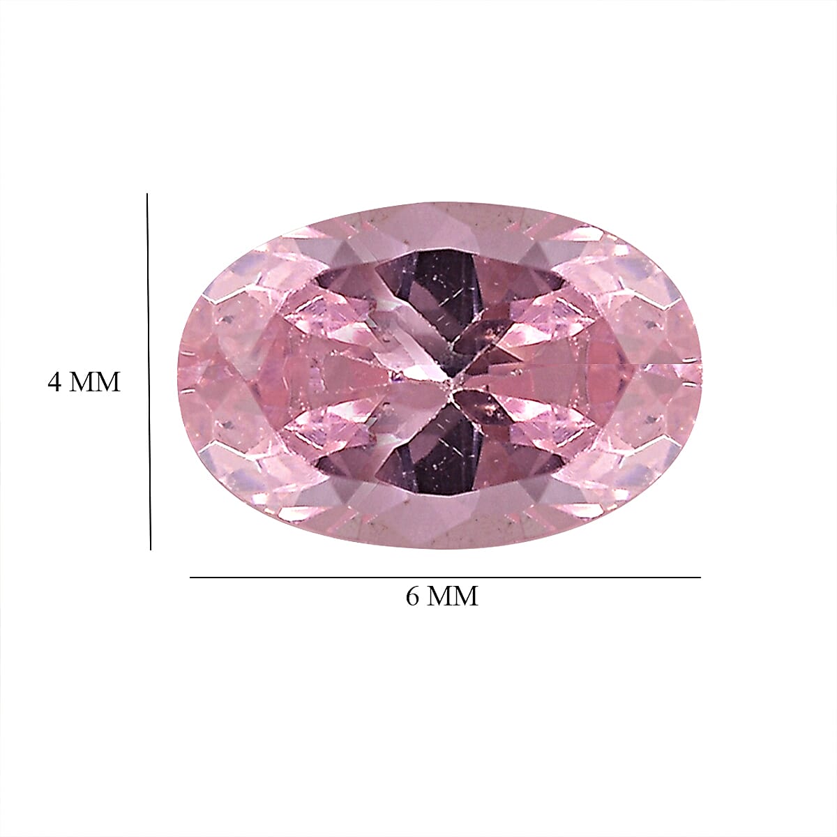 Pink Cubic Zirconia Oval Shape Gemstone 1.24 Ct. - 6x4 mm Pink Cubic Zirconia Oval Shape Gemstone 1.24 Ct. - 6x4 mm
