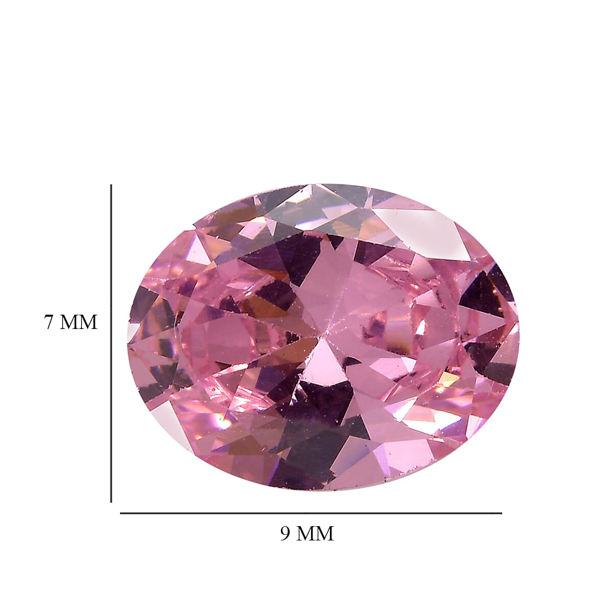 Pink Cubic Zirconia Oval Shape Gemstone 2.88 Ct. - 9x7 mm Pink Cubic Zirconia Oval Shape Gemstone 2.88 Ct. - 9x7 mm