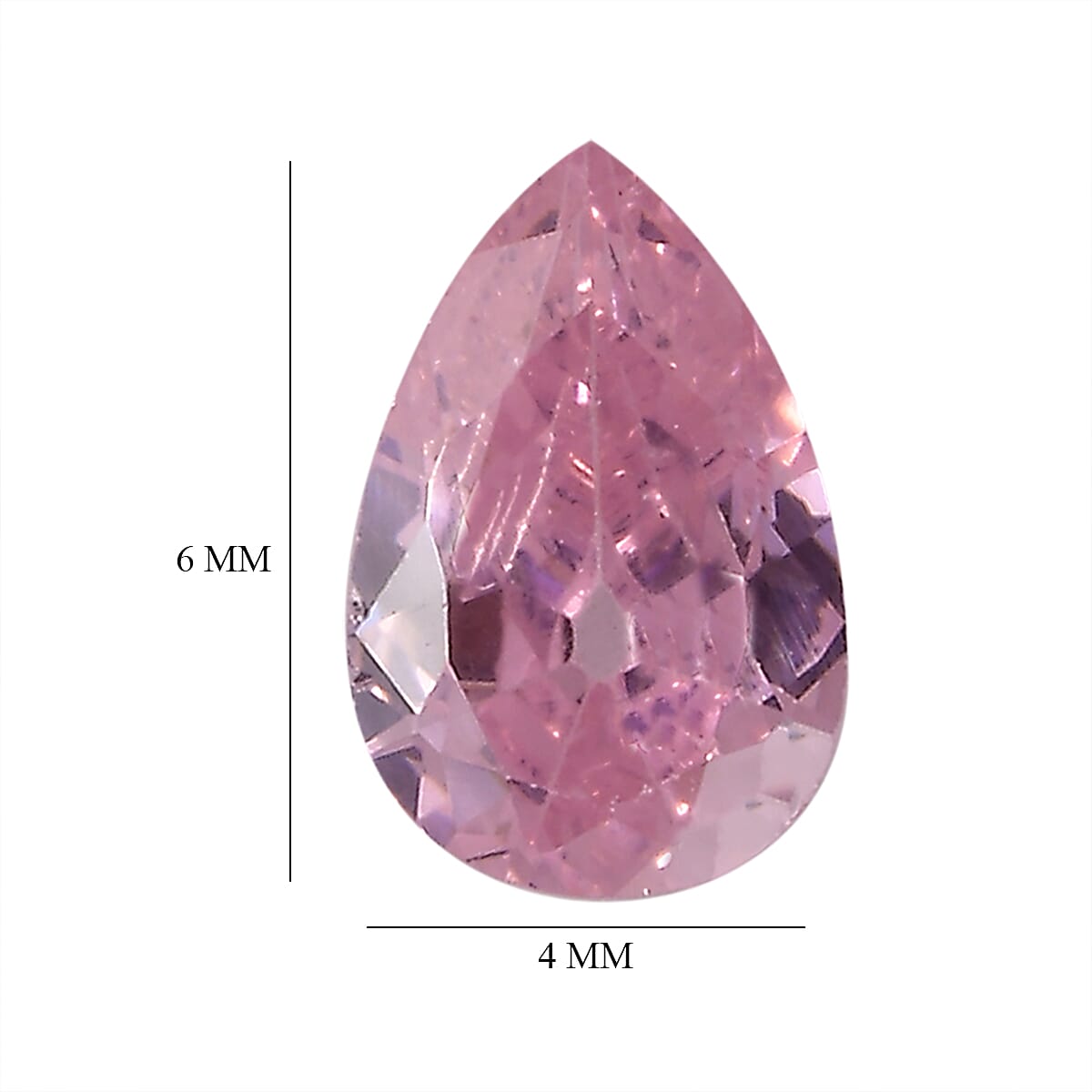 Pink Cubic Zirconia Pear Shape Gemstone 1.82 Ct. - 6x4 mm
