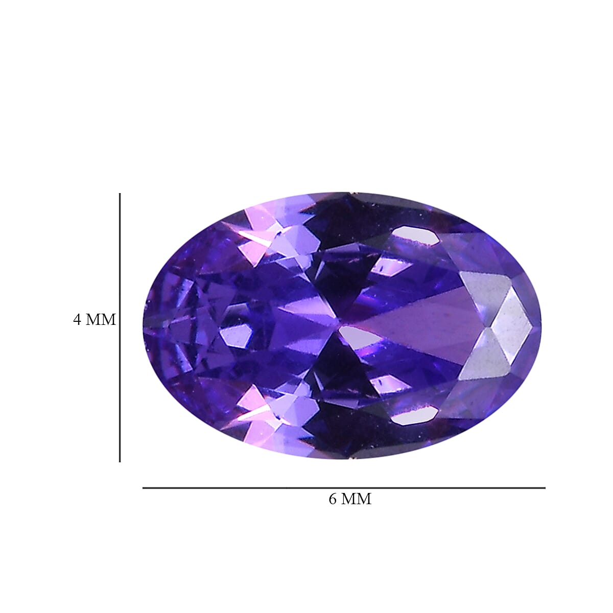Purple Cubic Zirconia Oval Shape Gemstone 1.99 Ct. - 6x4 mm Purple Cubic Zirconia Oval Shape Gemstone 1.99 Ct. - 6x4 mm