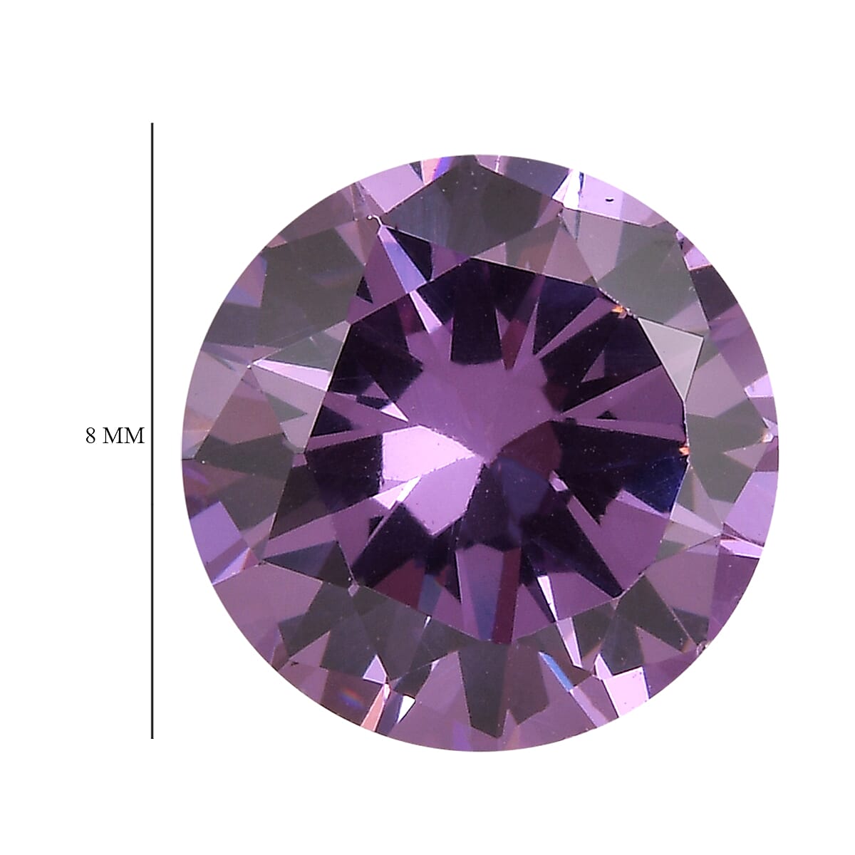 Purple Cubic Zirconia Round Shape Gemstone 3.1 Ct. - 8 mm Purple Cubic Zirconia Round Shape Gemstone 3.1 Ct. - 8 mm