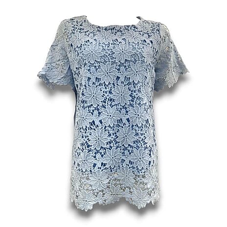 Sugar Crisp Lace Top (Size M) - Blue