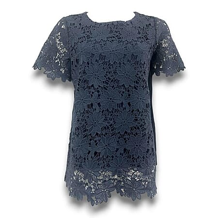 Sugar Crisp Knitted Top (Size - Large) - Navy