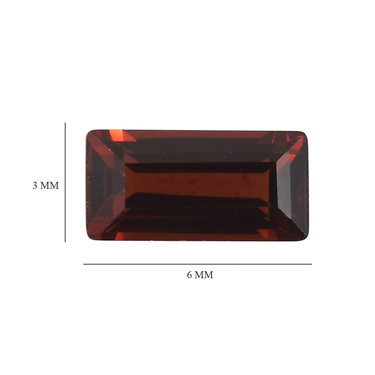 Red Garnet Baguette Gemstone 1.24 Ct. - 6x3 mm Red Garnet Baguette Gemstone 1.24 Ct. - 6x3 mm