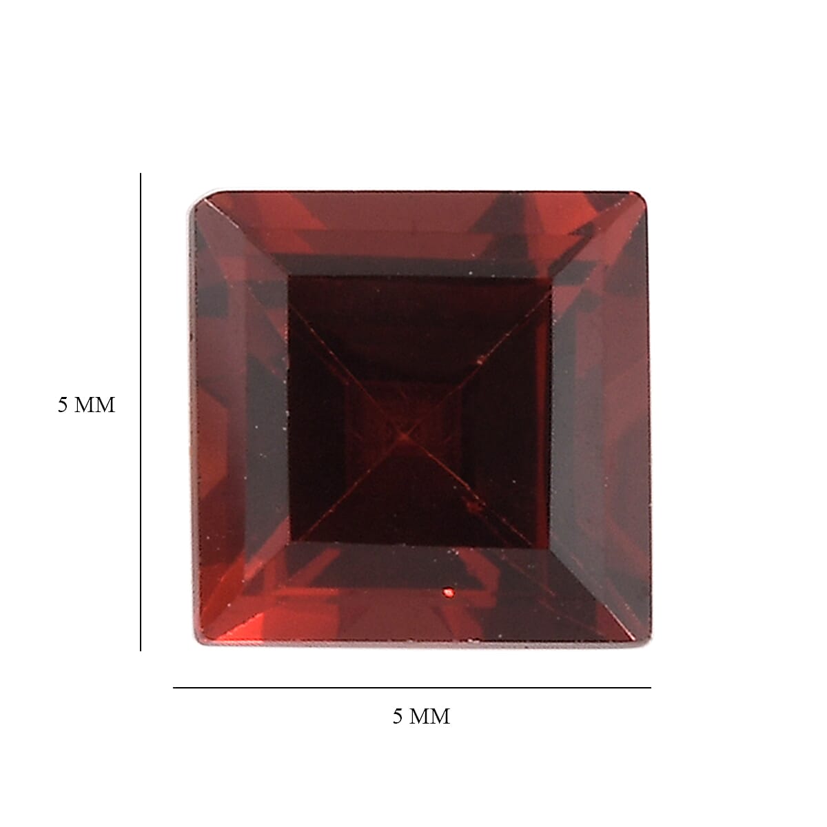 Red Garnet Square Gemstone 2 Ct. - 5 mm Red Garnet Square Gemstone 2 Ct. - 5 mm
