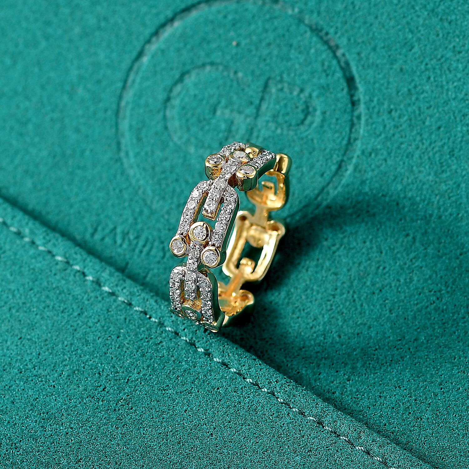 Luxuriant Diamond Lab Grown Diamond (SI-G-H) Ring in 18K Vermeil Yellow Gold Plated Sterling Silver