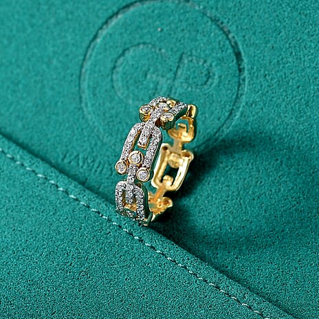 Luxuriant Diamond Lab Grown Diamond (SI-G-H) Ring in 18K Vermeil Yellow Gold Plated Sterling Silver