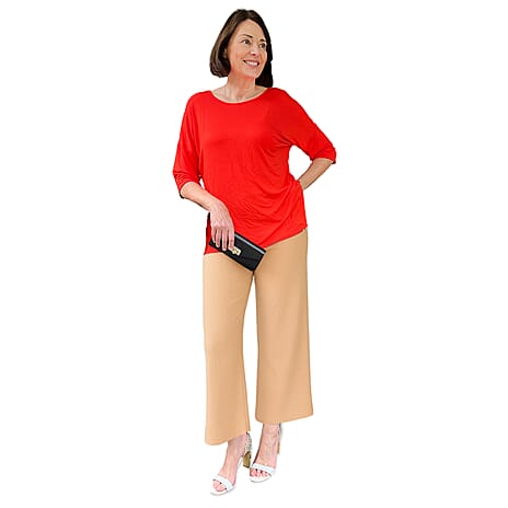 Anamor Knitted Jean and Pant-Trouser (Size - 16) - Beige