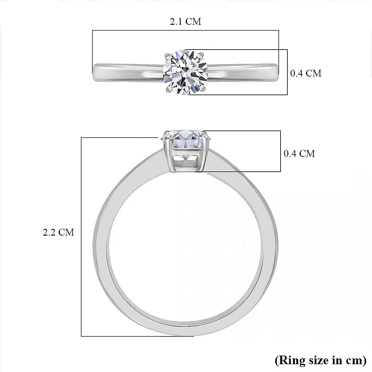 Luxuriant Diamond SGL Certified 9K White Gold (SI-G-H) Lab Grown Diamond Solitaire Ring 0.51 Ct.