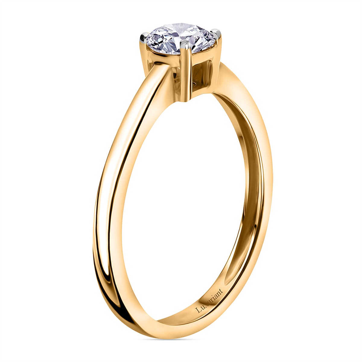 Luxuriant Diamond SGL Certified 9K Yellow Gold (SI-G-H) Lab Grown Diamond Solitaire Ring 0.51 Ct.