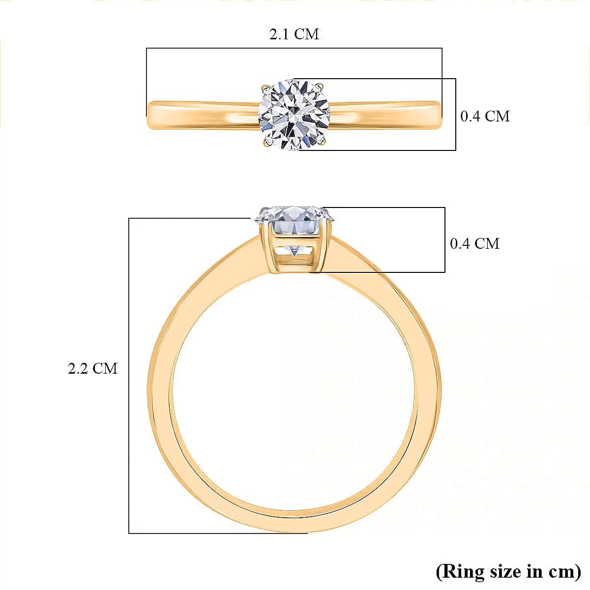 Luxuriant Diamond SGL Certified 9K Yellow Gold (SI-G-H) Lab Grown Diamond Solitaire Ring 0.51 Ct.